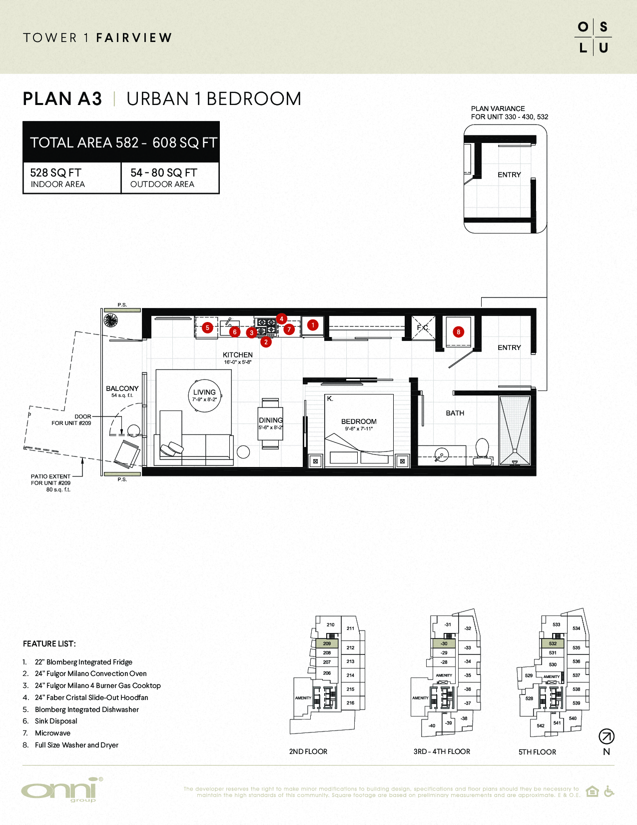 Floor plan for 1 bed, 1 bath, 528 sqft